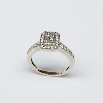 9ct White Gold Diamond Ring